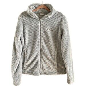 Columbia Light Powder Blue Zip Up Fleece Jacket Women’s Size Large